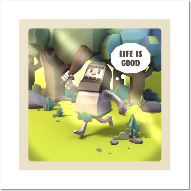 Life is good, Boy running in the forest. Adam Wall Art by Nakano_boy